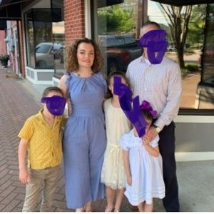 Chambray/denim jumpsuit